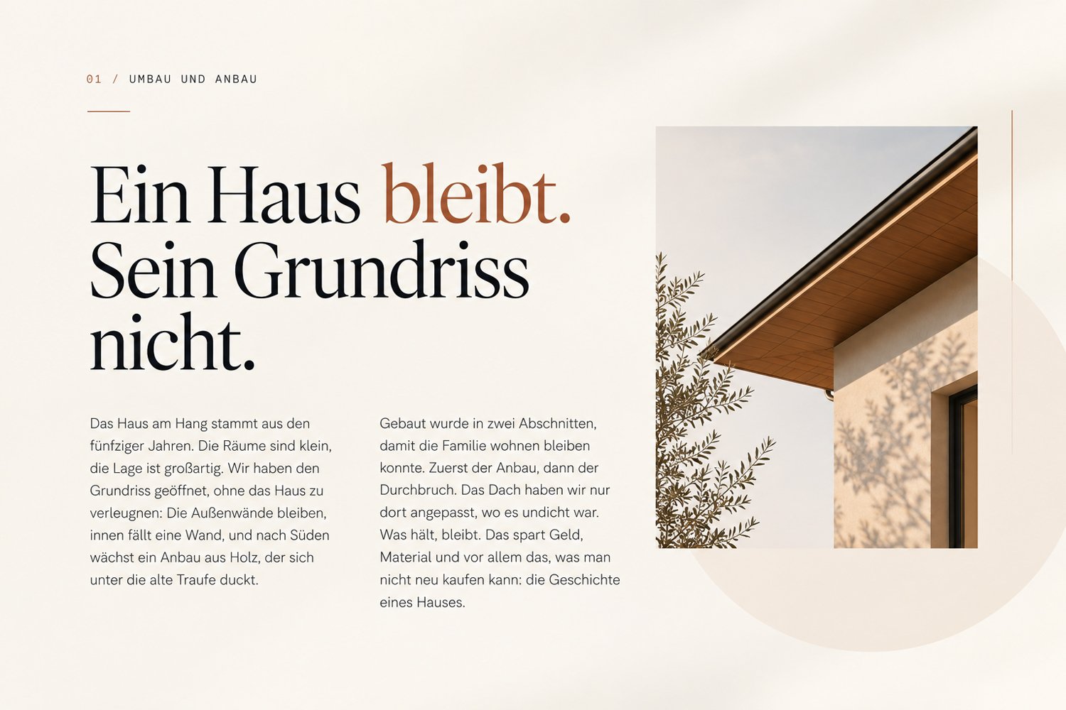 Typeset text page of a brochure