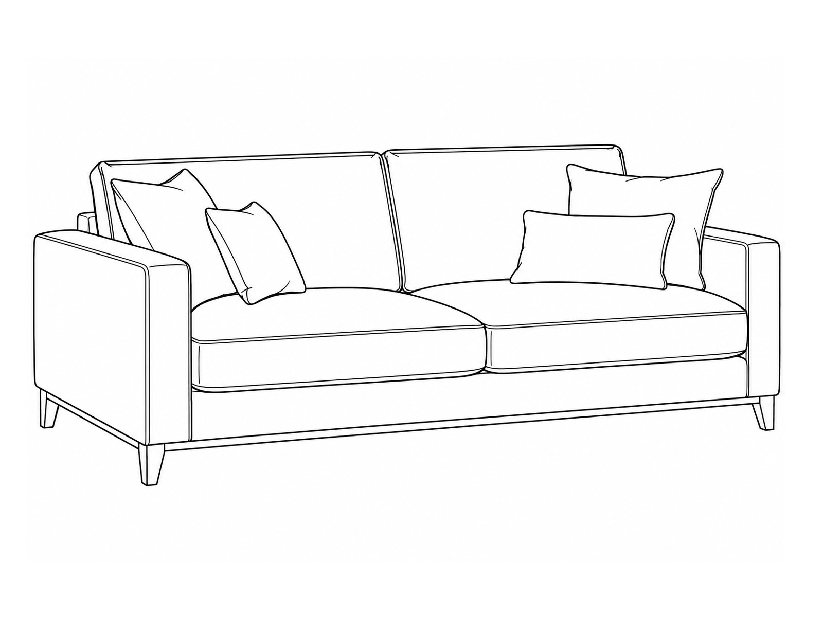 Sofa as a drawing for a design application