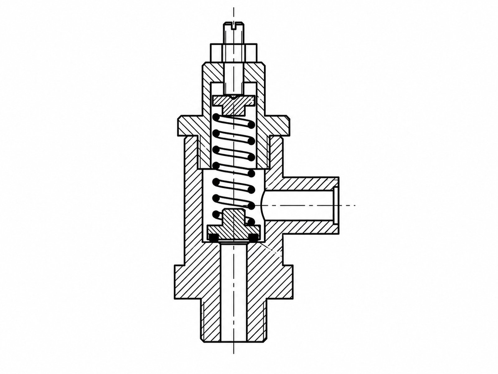 Valve in section as a patent drawing