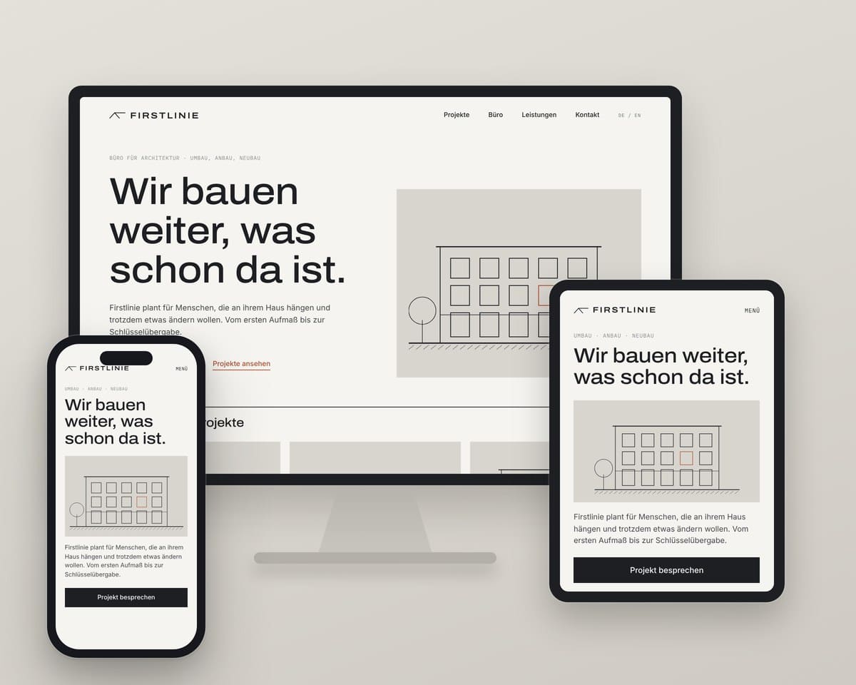 Website design on monitor, tablet and smartphone